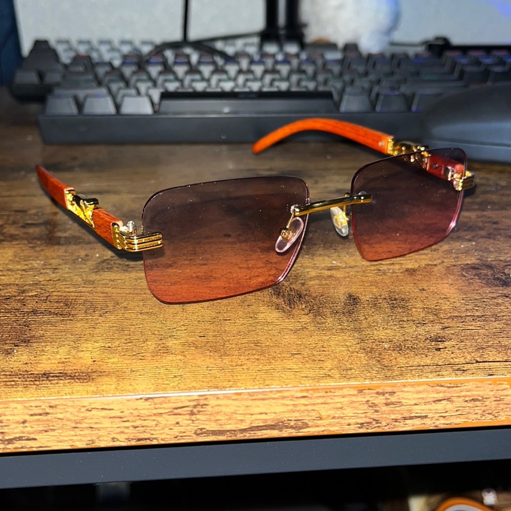 DARK PURPLE/PINK FRAMELESS SUNGLASSES